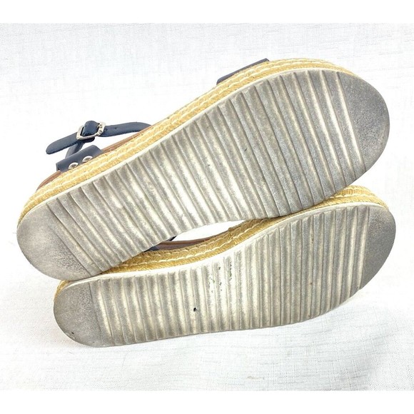 Steve Madden Espadrille Sandals Womens Size 9M Slingback Black Leather Open Toe - Picture 14 of 14